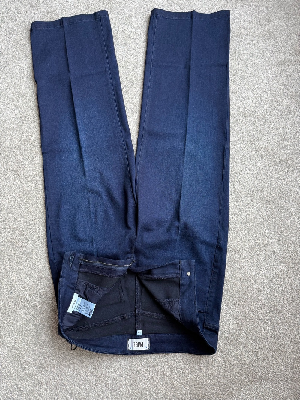 PAIGE Women's High-Rise Navy Jeans